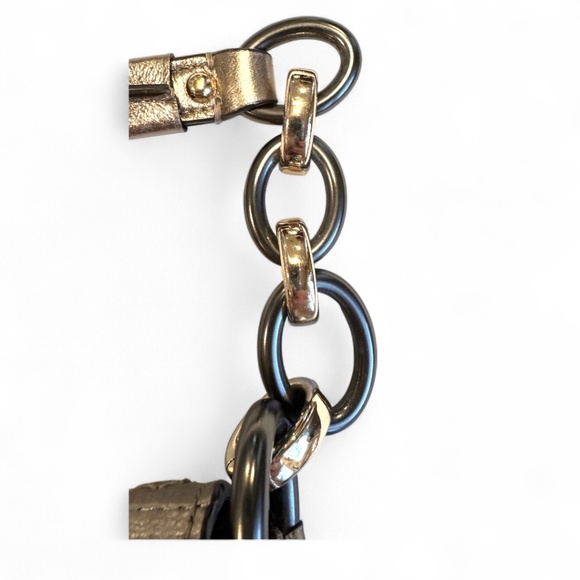 Coach Metallic Bronze Gold Leather Evening Shoulder Bag - Picture 8 of 11